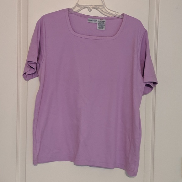 Cabin Creek Tops - Light Purple Short Sleeve Top